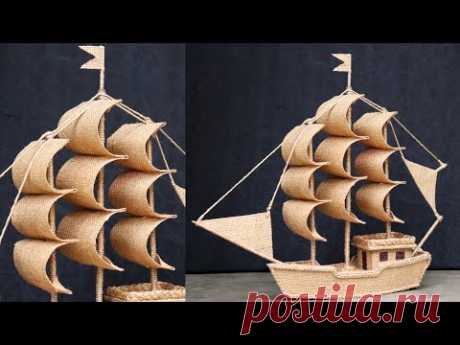 How To Make A Boat Model With Jute and Cardboard | DIY Jute Craft Ideas | Do It Yourself