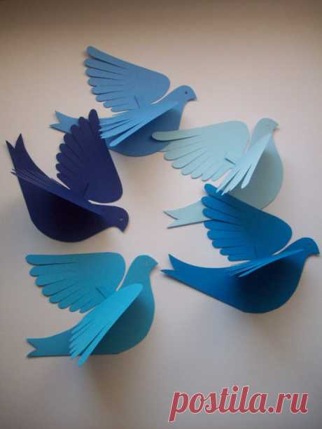 Paper BirdsLily BirdFive Bluebirds