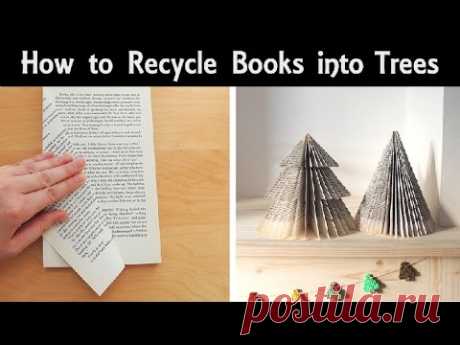 How to Make Trees from Books! | Cone Shapes & Christmas Tree Shapes | DIY Recycled Book Ornaments