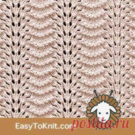 EasyToKnit - Old Shale Variation Eyelet Lace pattern #laceknitting