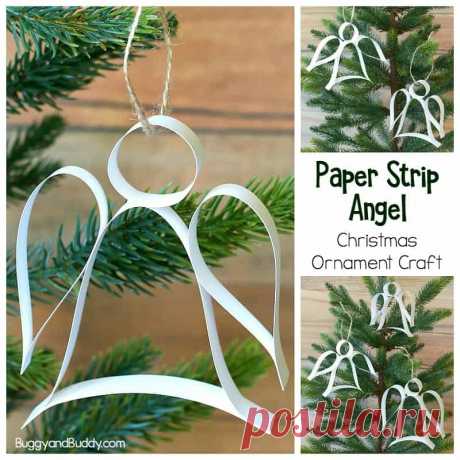Рождественская поделка «Ангел» из бумажных полосок (с бесплатным шаблоном) — Багги и Бадди