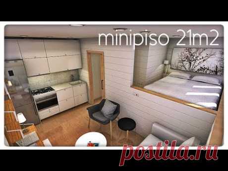 Este proyecto (como todos) diseñado con https://www.blophome.com/ Para finalizar el año os traigo este minipiso de unos 21m2 (4,5m x 4,5m). En verdad este m...