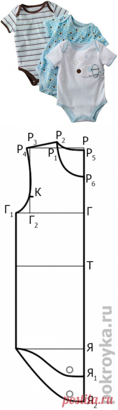 Выкройка боди для младенца | pokroyka.ru-уроки кроя и шитья