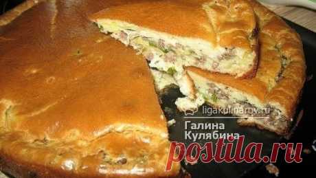 Нежный заливной пирог с капустой и мясом - рецепт пошаговый с фото