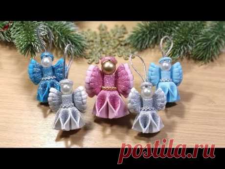 ЛЕГКО и БЫСТРО, АНГЕЛ из фоамирана на ёлку своими руками 😇 DIY Christmas Angels, Foam Eva