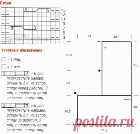 Вязание спицами. Пуловер-пончо и забавная шапочка. Описание, схема