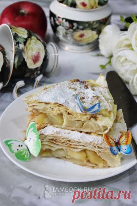 Пирог из лаваша с яблоками в духовке — рецепт с фото пошагово