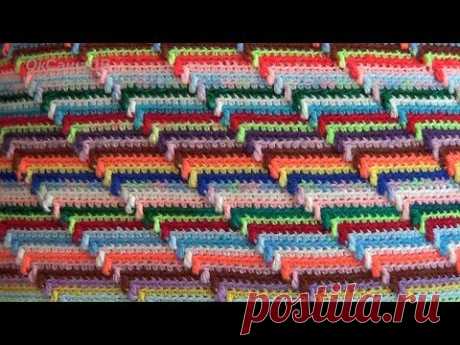 Рельефный узор крючком. Groovyghan. A relief pattern crocheted.