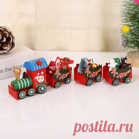 Снеговик Санта-Клаус деревянный поезд Рождественские украшения подарки Детские игрушки Рождественское украшение для стола домашние новогодние украшения | Дом и сад | АлиЭкспресс