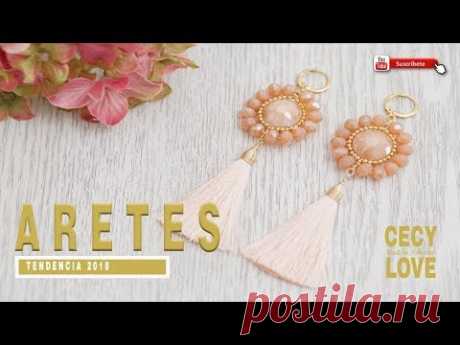 ARETES CON BORLA PASO A PASO!!! Con Cecy Love Bisuteria