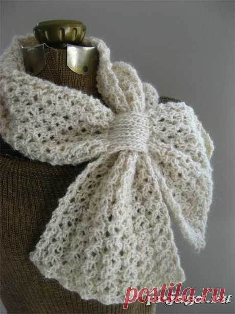 Вязание ажурных шарфов спицами от Katie Harris
