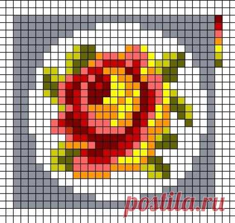 Брошка Розочка / Схемы / Бусинка
