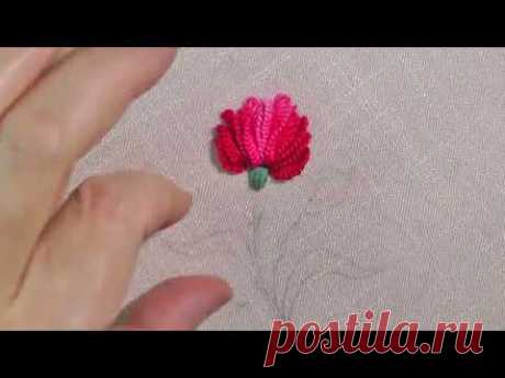 Dimensional Embroidery Flower Carnation Dimensional stitches