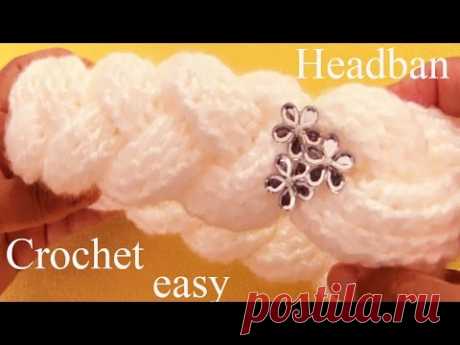 Como tejer a Crochet una diadema en 3D con trenzas gruesas reversibles - How to Crochet braids