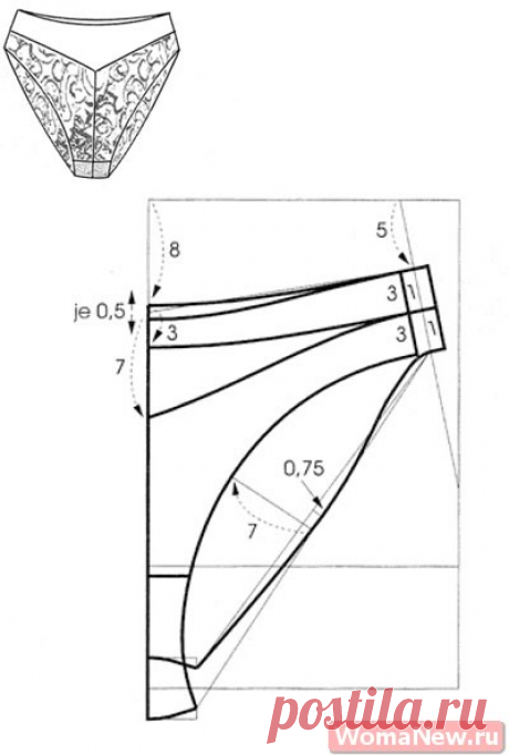 Выкройки женских трусов, 5 моделей.