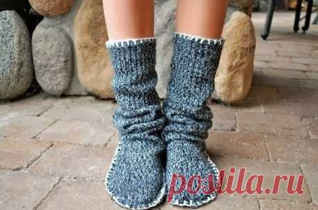 Теплые носки из старого свитера