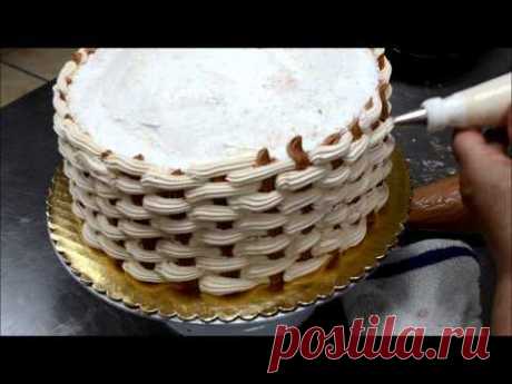 ▶ How to Create a Basketweave for Cake Decorations - Flower Basket cake tutorial - YouTube