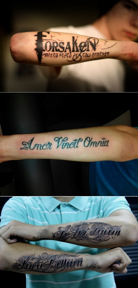 Мужские тату на руке в виде надписей (75 фото): татуировки для мужчин для предплечья и кисти, эскизы с переводом. Тату со смыслом и маленькие красивые татуировки