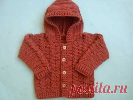 how to make Baby Crochet Cabled  Cardigan Sweater