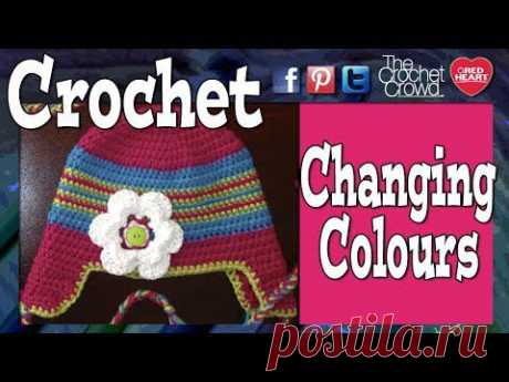 Crochet - How To Change Color Without Knots RH - YouTube