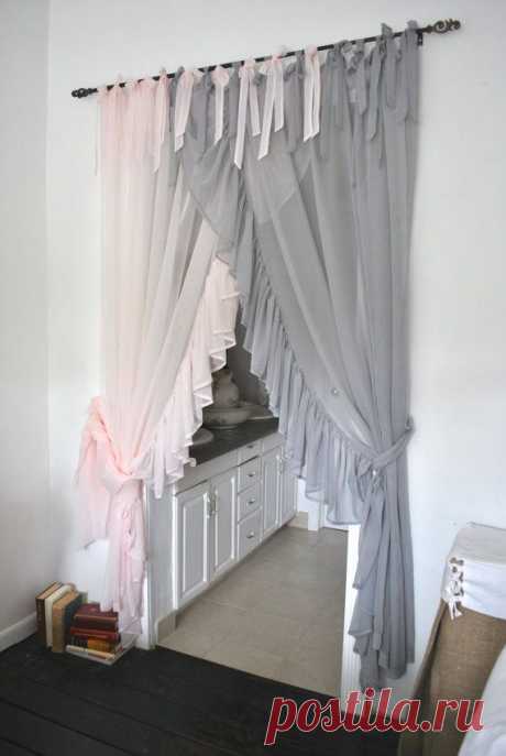 Side Ruffle Chiffon Curtain by PaulaAndErika on Etsy