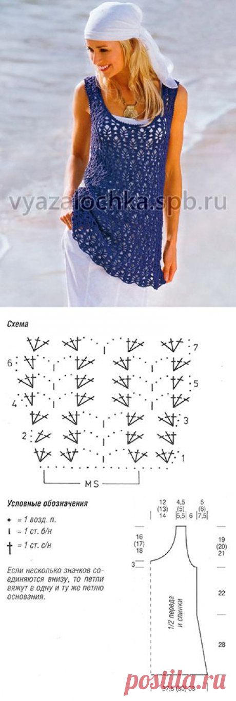 Туника с цветочным узором | ЕЛЕНА ВЯЗАЛОЧКА – Вязание Спицами и Крючком | Лучшие Схемы и Модели Бесплатно