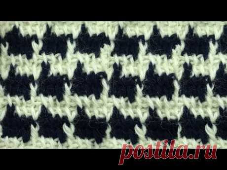 Красивый двухцветный жаккард  Tunisian crochet pattern 57