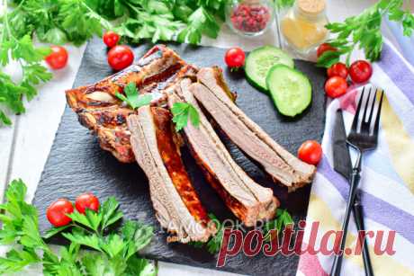 Свиные ребра в фольге на мангале — рецепт с фото пошагово