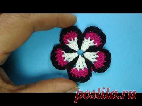 Пятилистник Вязаные цветы Crochet flower pattern 89