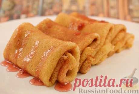 Рецепт: Блины на кефире, с кипятком на RussianFood.com