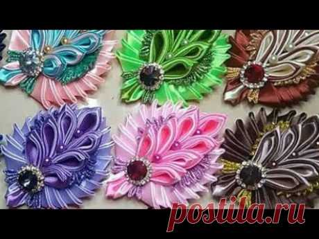 37) DIY - Tutorial || Cara Membuat Bros Merak Kanzashi (reupload with normal speed)