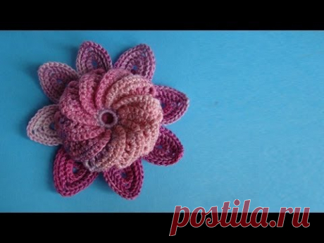 Crochet flower pattern Вязание цветка крючком урок 67