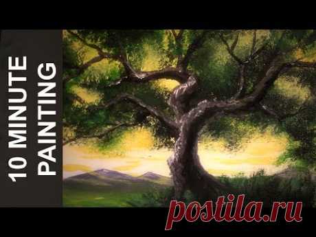 Painting an Angel Oak Tree With Acrylics in 10 Minutes! - YouTube