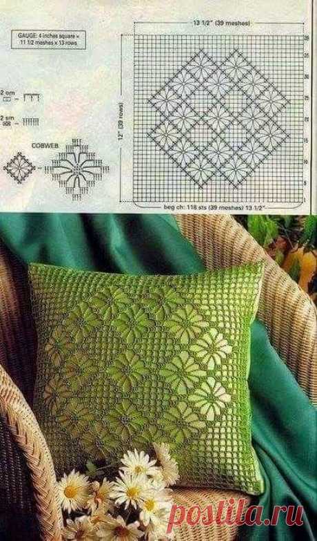 Декоративные подушки 👍🧶🌿крючком + схемы к узорам | Идеи по вязанию🧶 | Пульс Mail.ru