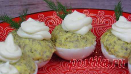 Фаршированные яйца с грибами – пошаговый рецепт с фотографиями