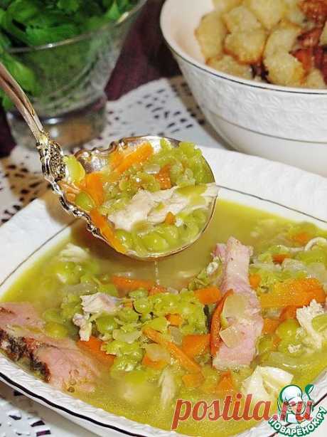 Гороховый суп с хрустящими крутонами - кулинарный рецепт