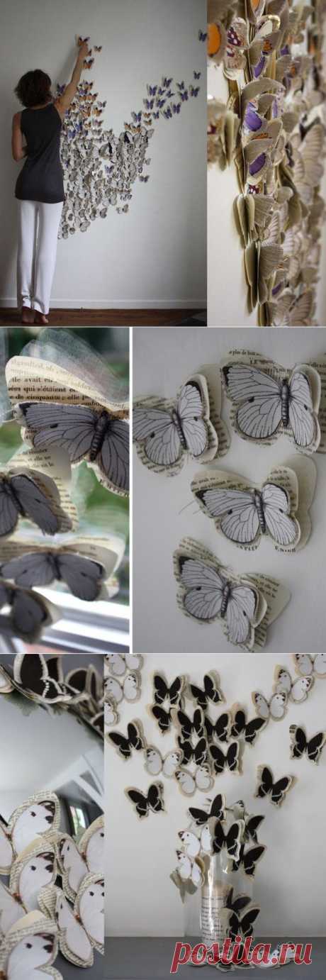 Декор из бабочек на стене / Бумага и карандаши (скрапбукинг, оригами, и т.д.) / ВТОРАЯ УЛИЦА