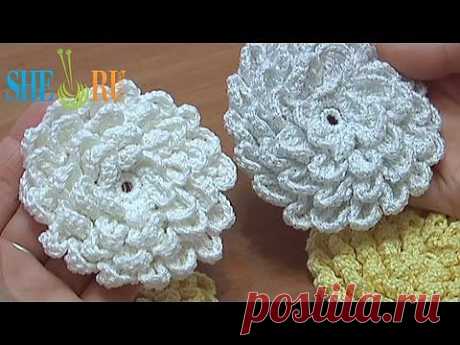 ▶ Crochet Fluffy Flower Tutorial 9 - YouTube