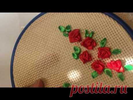 Роза вышитая лентами (мини) / Rose embroidered ribbons (mini)