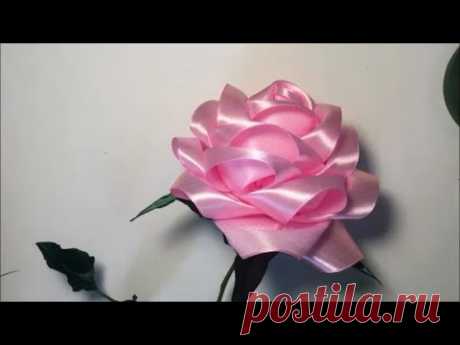 Большая роза из атласной ленты / Big rose of satin ribbon