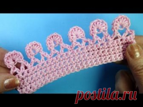 ЧУДО Кайма  МОНЕТКИ Crochet border Вязание каймы крючком 377