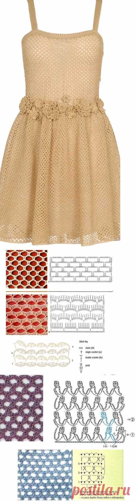 Valentino crochet dress - here are some possible mesh stitches to make it...