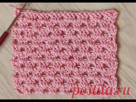 ✔Самый простой узор крючком для начинающих Урок 86  simple crochet pattern