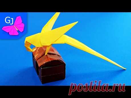 Оригами Попугай из бумаги