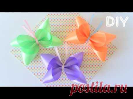 Бантик-Бабочка своими руками! / Butterfly Ribbon.Tutorial / ✿ NataliDoma - YouTube