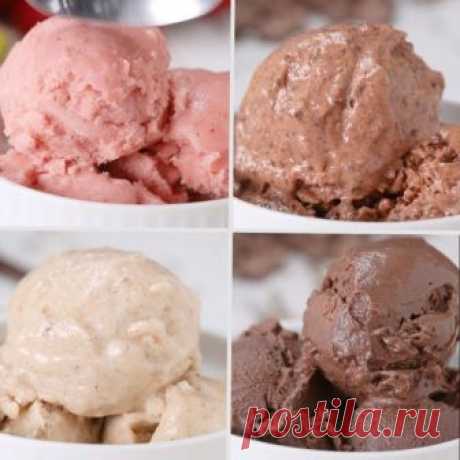 Banana "Ice Cream" 4 Ways #healthy #icecream #dessert #banana