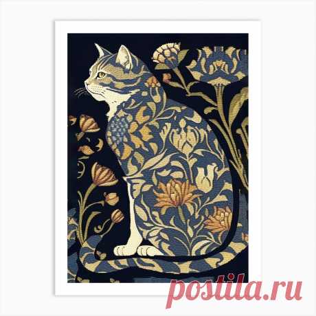 William Morris Cat 3 Art Print Fine art print using water-based inks on sustainably sourced cotton mix archival paper.
• Available in multiple sizes 
• Trimmed with a 2cm / 1" border for framing 
• Available framed in white, black, and oak wooden frames