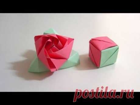 Origami Magic Rose Cube (Valerie Vann) - YouTube