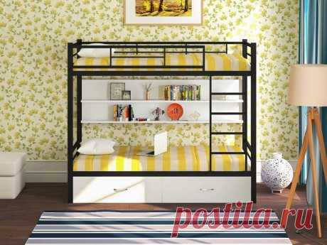 Железная двухъярусная кровать для детей купить по цене 22 800 руб. в Москве — интернет магазин chudo-magazin.ru