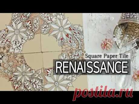 How to draw ' Square Renaissance Paper Tile '/ Zentangle ®